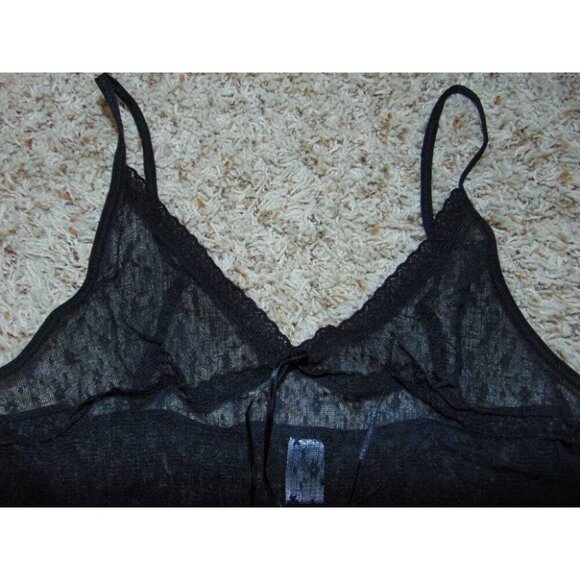 Womens Babydoll Chemise Medium Fashion Bug Black Sheer Pajamas Top - Picture 2 of 3